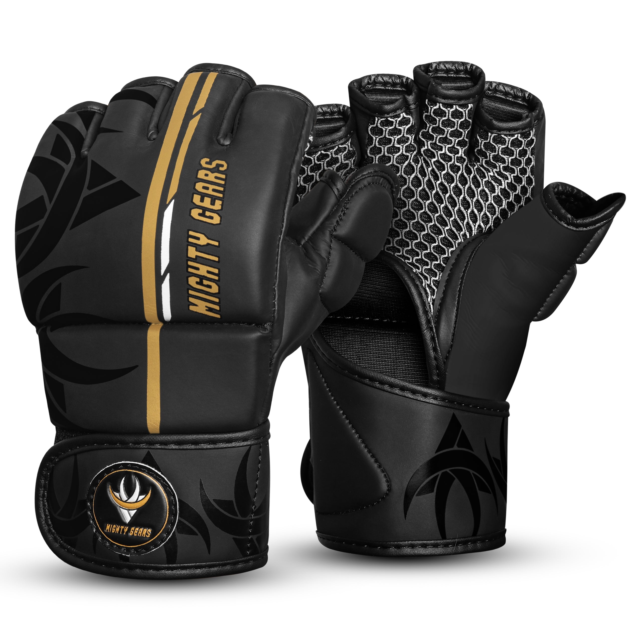 Mighty Gears MMA Gloves - Open Finger Training Gloves for Sparring & Grappling